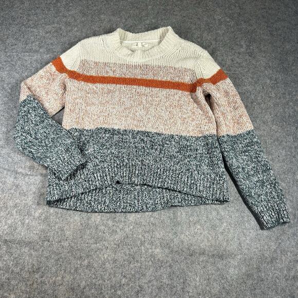 Lou & Grey Loft Women’s Small Stripe Cotton Pullover Sweater Casual Autumn Cozy - Picture 1 of 7